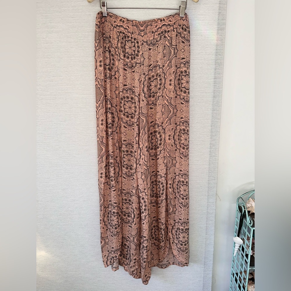 Anthropologie silky coverup/pj bottoms